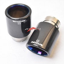 배기팁 자동차 배기 스트레이트 플랜지 광택 탄소 테일 엔드 팁 블루 스테인레스 스틸 베벨 머플러 파이, 08 70-101mm