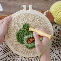 펀치니들 코바늘뜨기 스킬자수 펀칭 도안 키트 세트, 파인애플