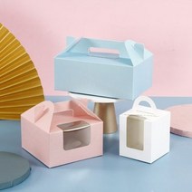 머핀 포장 박스 일회용 컵 케이크 케익 쿠키 상자 케이스 빵 에그타르트 마카롱 스콘 선물, 블루1구 + 50개