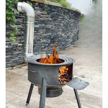 옛날 난로장작나무 불멍 화목 캠핑 농막 바비큐, 35cm 1.5두께 스토브+재떨이+ 5종