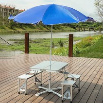ANKRIC 야외 접이식 탁자의자 1테이블 4의자 휴대용 여행 피크닉 탁자의자 세트, 1테이블 4의자 세트