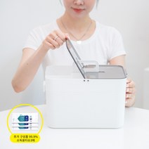 2단 구급상자 5칸 분리형 의약품 소품 화장품 다용도 멀티 정리함, 화이트
