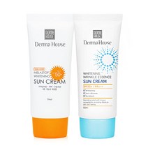 더마하우스 화이트닝 썬크림+미백링클3중기능성 에센스썬크림/미백 주름개선 자외선차단 3중기능성 촉촉썬크림, 2개, 50ml