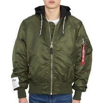 알파인더스트리 [알파인더스트리] MA-1 ZHP 118101 142 DARK OLIVE 남자 후드 패딩 봄버 자켓