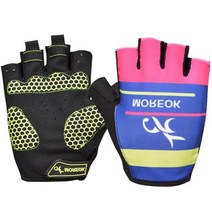 자전거 반 장갑 라이딩 쇼트트랙 킥보드 승마 MOREOK-자전거 장갑 5MM 젤 패드 사이클링 하프 핑거 바이킹, 06 MK092-Purple_03 L