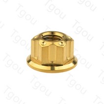 Tgou-티타늄 너트 M6/M8/M10/M12/M14/M16 바이크 오토바이 자전거 자동차용 플랜지, 08 M12 Pitch 1.5, 02 Gold