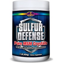 Sulfur Defense Opti-MSM 99.9% Pure MSM Powder Made in the USA - 유기농 Methylsulfonylmethane Crystals V, [01] 1파운드(1팩)