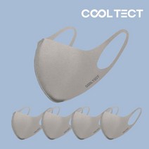 쿨텍트 냉감 은나노 항균 3D 입체 손세탁용 연예인 쿨마스크 1색블랙 2색그레이 3색화이트, 5팩, 2색