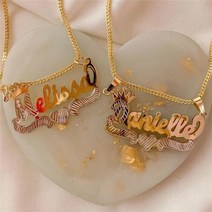 20대 여성 목걸이 각인 탄생석 30대 클립체인 사용자 정의 이름 단일 플레이트 네임 플레이트 펜던트 맞춤형 골드 스테인레스 스틸 매력
