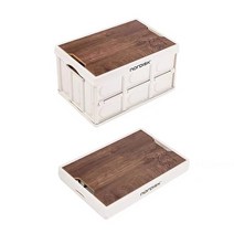 Nordisk 노르디스크 폴딩박스 접이식 리빙박스 우드상판포함 캠핑 테이블, 우드상판+폴딩박스