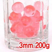 크리스탈볼 3mm 주황 하이드로 소일 워터젤 고흡수성수지 수정토 대체토양 수경재배 방향제 개구리알모양, 200개입