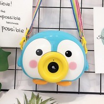 비누방울완구 귀여운 만화 동물 펭귄 카메라 버블 머신 라이트 전기 거품 제조 업체 여름 소년 야외 4670770533, A