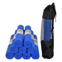Hello Fit 휴대용 가방이 있는 아동용 요가 매트 152.4 x 61cm(60 24인치) 운동 남아 및 여아용 4mm 미끄럼 방지 청소하기 쉬운 10팩 다크 블루, Dark Blue