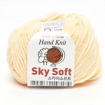 삼남뜨개실 스카이소프트실 아크릴실 인형실 의류실 목도리실 사계절실 겨울실, SKY SOFT, 06 소프트 옐로우, 1개