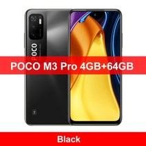 글로벌 버전 POCO M3 Pro 5G 4GB 64GB 6GB 128GB NFC 크기, 닐킨 케이스 추가, 4GB 64GB 블랙