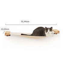 고양이 놀이터 원룸 공간박스 캣타워 투명 벽선반 호텔 캣휠 원목 diy 공간절약 캣폴 구름다리, 베이지 해먹