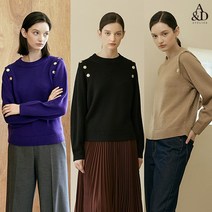 [최초가 99 900원] A&D 울100% 골드컬러 버튼 니트 1종