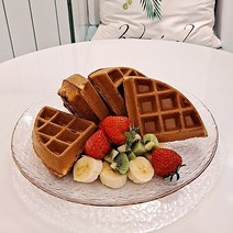 로즈니 컬러 크리스탈 유리 접시 2종 3color 과일 와플 디저트 브런치, 화이트, 6.5인치