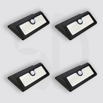 솔까든 태양광 45LED 센서 감지 벽두등 정원등 벽등 4개입, 흰빛