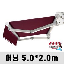 언니어닝 어닝 자가설치용 방수 천막 가게 옥상 햇빛가리개 접이식 캐노피 차량용 수동 고정 자동 DIY, 5m x 2m, 커피