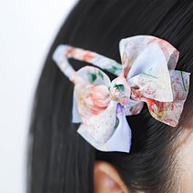 쉬폰 플라워 똑딱 헤어핀 여름 머리핀 [완제품 가배리본메이드]