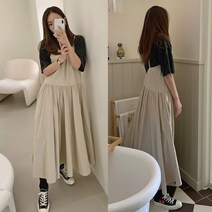 더옷장 카라멜쿠키 플랫뷔스티에롱원피스