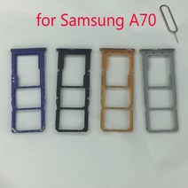 SIM 카드 트레이 홀더 삼성 갤럭시 A70 A705 A705F A705FN A705W A705FD A705GM 원래 전화 나노 마이크로 SD 슬롯 어댑터, [04] black