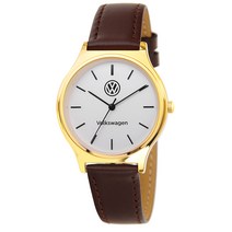 [폭스바겐] 커플가죽시계 남성용 VW-RetroSlim38-BR
