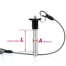 로프와 SUS304 스테인레스 스틸 퀵 릴리스 볼 잠금 핀 공장 판매 대형 재고 보유, VCN011(with rope), A 6mm, L 30mm