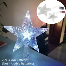 트리별 크리스마스 트리 탑 스타 메리 장식 홈 반짝 이는 골드 파우더 다섯개 새해 선물 Navidad 장식품, 01 15cm, [21] LED - White