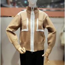 플라스틱아일랜드하이넥배색포켓가디건PP1KG632