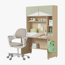 한샘 티오 그로우 홈플랩도어 각도조절 책상세트 5단 120x75cm+링고S 고정중심봉DIY(발받침), 책상_내추럴오크+파우더핑크/의자_핑크(K)