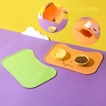 강아지 고양이 식기매트 밥그릇 물그릇 미끄럼방지 실리콘 방수, 그린