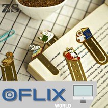 일본풍 고양이그림 금속 북마크 북클립 책갈피 책꽂이, 상품선택, 1책갈피-돋보기고양이