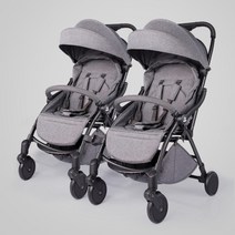 연년생 쌍둥이 유모차 휴대용 2인용 육아 다기능 트윈 0-3 세 아기 분리형 경량 접는, 회색2