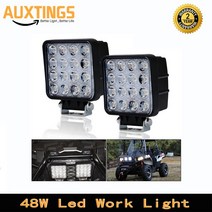 중장비 안전등 경고등 사고방지 사각형 LED 작업등 48W 4 인치 12V/24V/4WD 투광 조명 운전 램프 자, 01 Spot beam