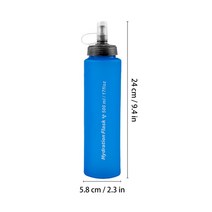 탄성 물병 가방 접이식 물병 빨대 500ml 휴대용 수화 병 여행 스포츠 캠핑 하이킹, 01 round bottom, 한개옵션1