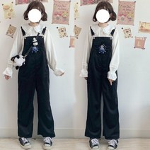 기모점프슈트 골덴점프슈트 겨울점프수트 멜빵바지 코듀로이원피스 코듀로이오버롤 코듀로이점프수트 니트점프수트 벨벳점프수트 63 춘추 코듀로이 한국판 와이드 9부 팬츠 학생 점프