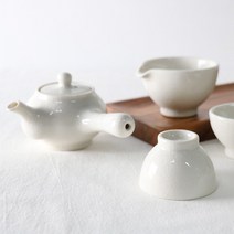 백자 2인 다기 세트 다관 찻잔 다도 도자기 용품 전통, 단품