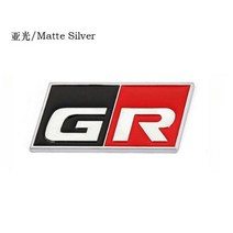 저렴한 자동차 로고 3D 금속 레이블 엠블럼 배지 데칼 도요타 스포츠 GR 스포츠 C-HR RAV4 Avensis Prado P, 02 matt silver