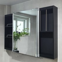 A6마트 [국산/당일출고] A6마트 댐퍼포함 욕실슬라이드장 DIY 쉬운설치 / 손잡이 도어 슬라이드장, 슬라이드장 가로1500 세로800블랙