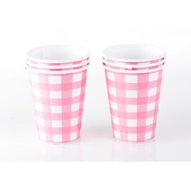 손님접대 파티룸 종이컵 1회용 핑크 6P 칠순잔치 케이터링 용품 캠핑 소품 여친 식탁꾸미기, 상세페이지참조
