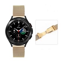 가전제품 액세서리 삼성 갤럭시 시계 4 Milanese 스트랩 클래식 42mm 46mm 메탈 버터 플라이 버클 팔찌 스, Gold_Samsung watch 42mm