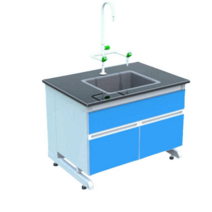 과학실 실험실 싱크대 PP 테이블 배수대 수전 연구실, 블루블랙 싱크대+수전 90x75x80