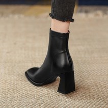 빈티지 사이드지퍼 여성 앵클부츠 7cm