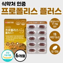 고함량 호주산 프로폴리스 플라보노이드 프로플리스 포르폴리스 60대 어른 캡슐 약 2개월 플러스 성분 PROPOLIS 여성 아연 비타민 메가 7종 복합 기능성 식약처 인정 프로포리스, 60캡슐 x 3개 (6개월분)