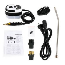 2500W 가정용 고온 스팀 청소기 에어컨 후드 주방 청소기 이동식 자동차 청소기, White+미국+110V