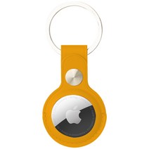 모할랩 에어태그 airtag 스마트태그 가죽 키링 케이스, 옐로우