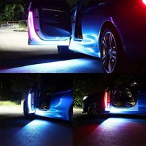 듀얼 컬러 LED 트럭 도어 경고등 12V-24V 자동차 환영 조명 플로어 램프 문 열 때 라이트 업, 24V For truck_1.2m