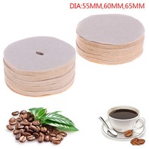 커피필터 목재 펄프 커피 메이커 교체 필터 종이 55mm 60mm 65mm 100 개, 4. Dia 65mm hole
